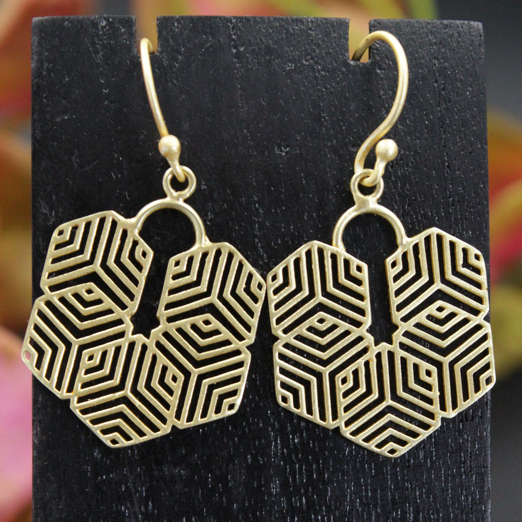 Pendientes FRATTALE de diseño bañados en oro-1