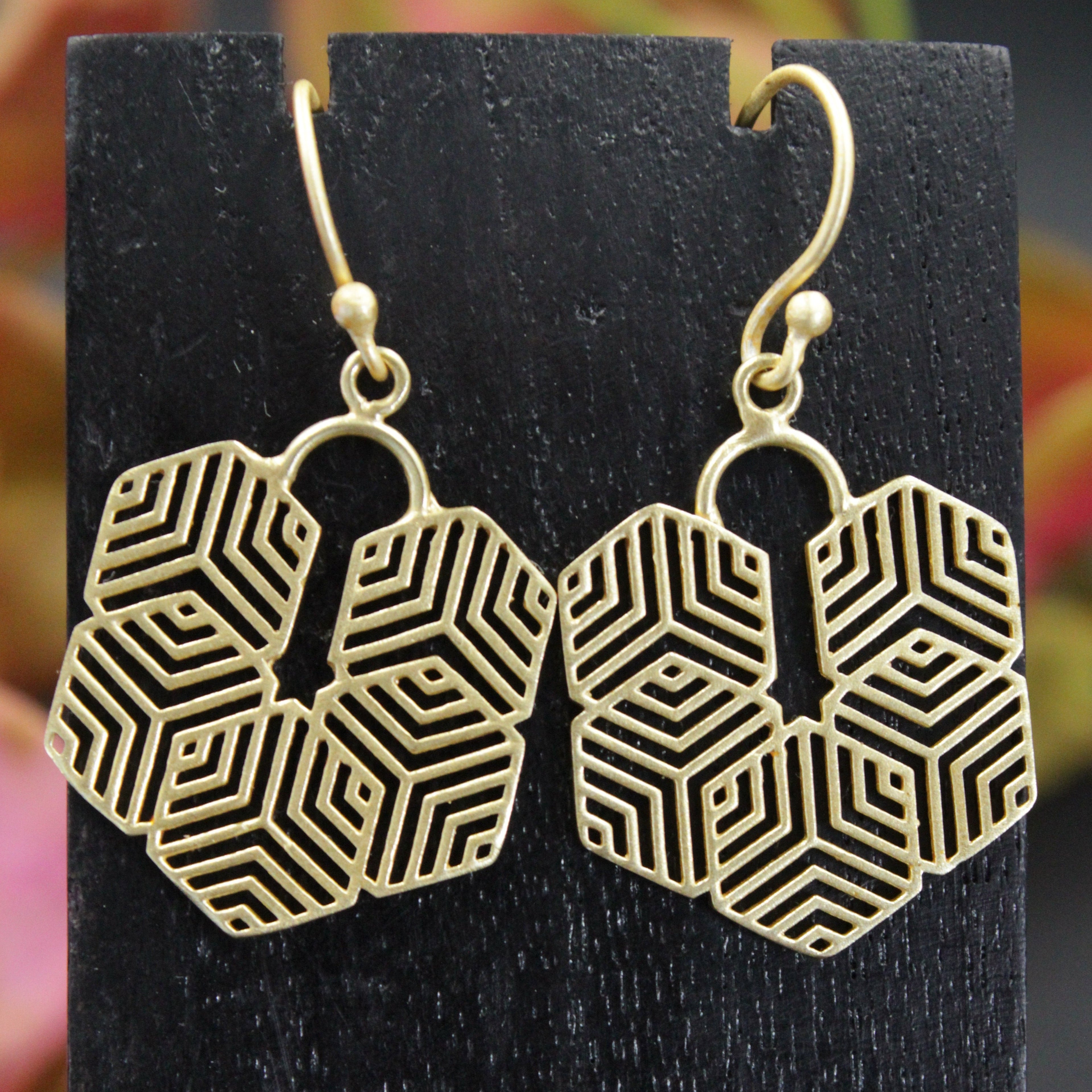 Pendientes FRATTALE de diseño bañados en oro-1