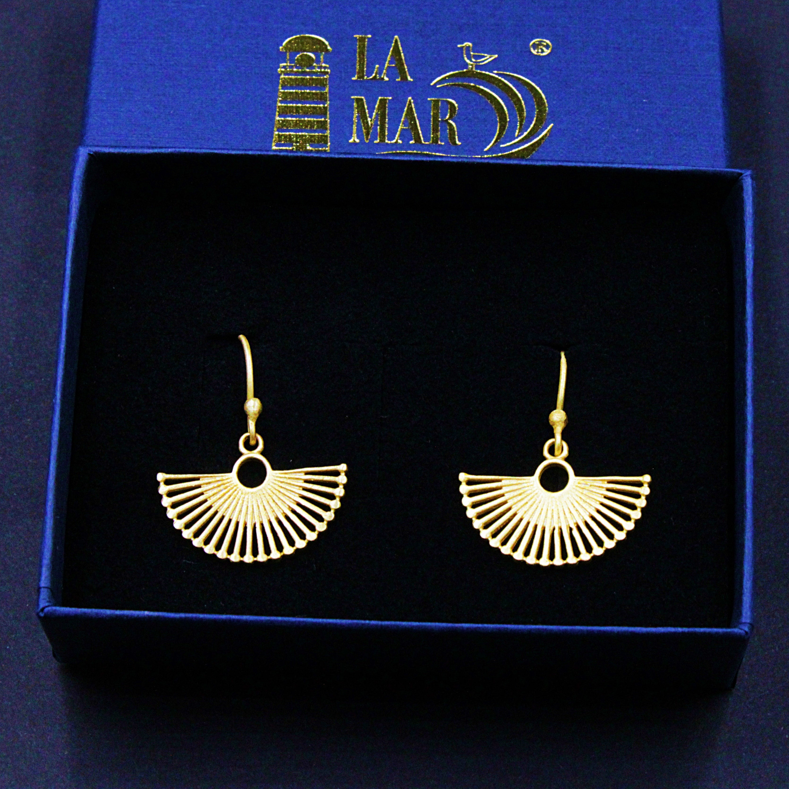 Pendientes ROULETTE de diseño bañados en oro-2