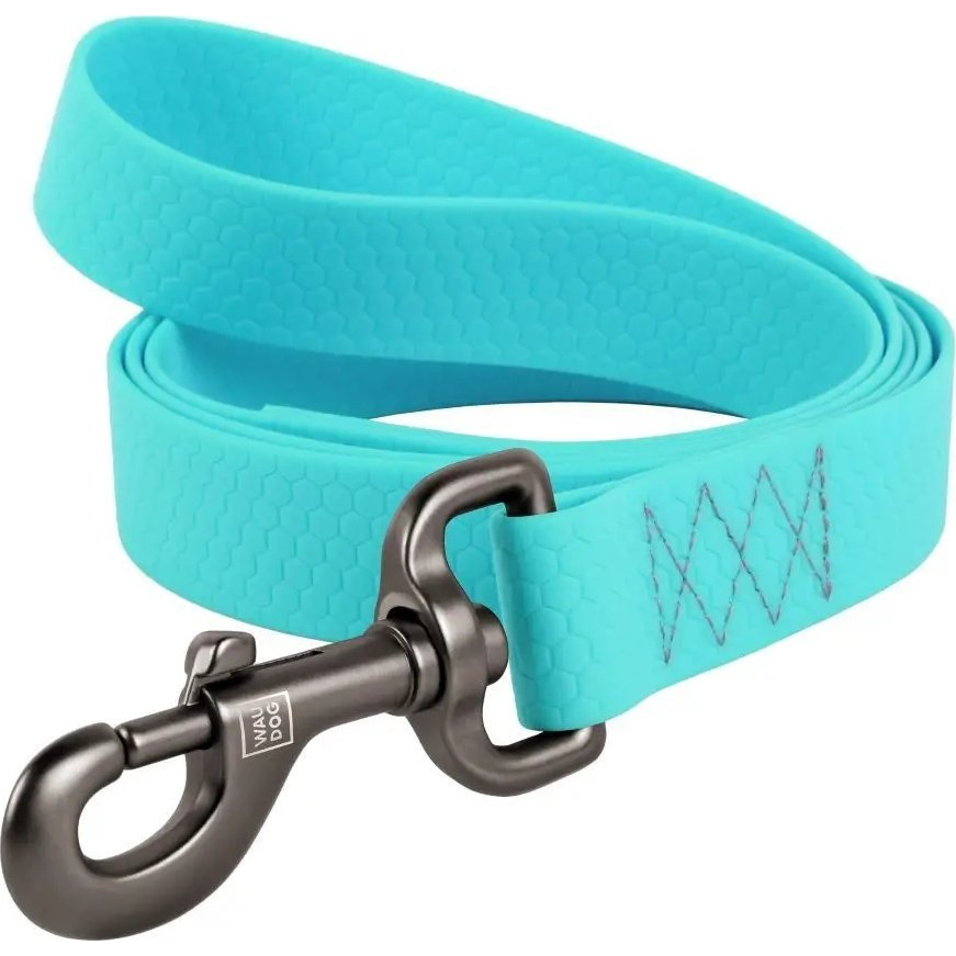 Collar Wodoodporna świecąca smycz dla psa WAUDOG szer. 20mm, dł. 183 cm turkusowa (4201000090-1)-0